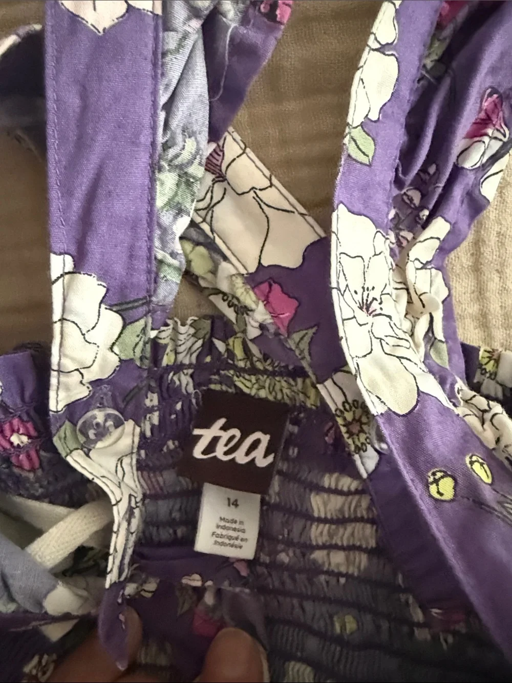 Tea Collection Purple Floral Smocked Sundress